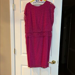 Adrianna Papell Pink Lace Dress